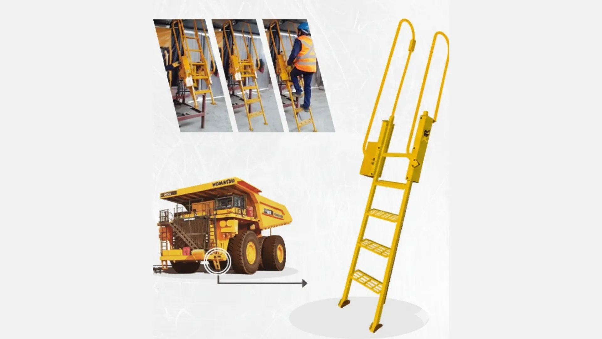 Automated retractable ladder control for mining trucks